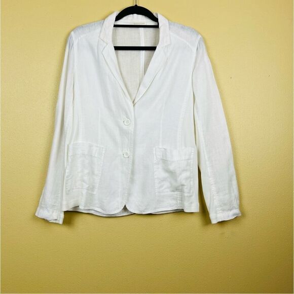 NWOT Eileen Fisher Blazer Organic Linen White Size S - Picture 5 of 9